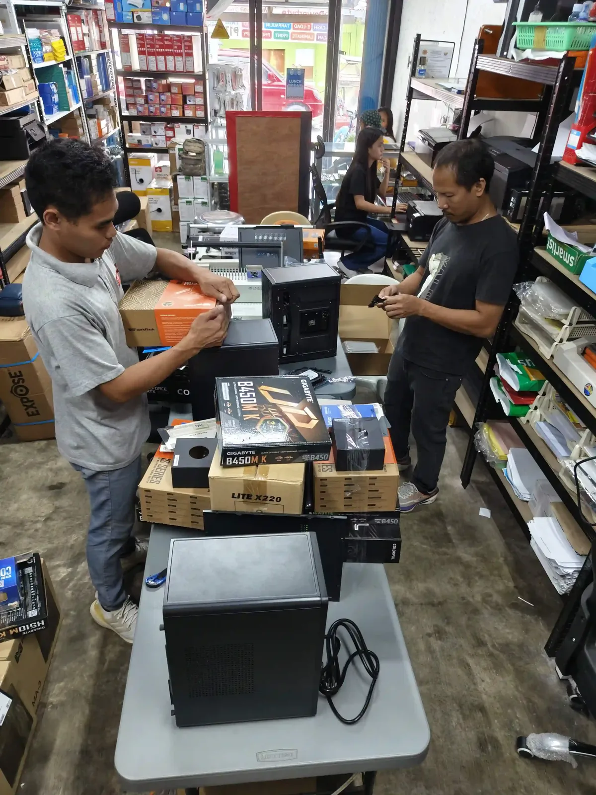 Candid on-site photo of the Powerbyte team at work.